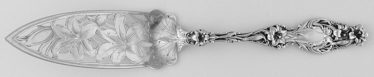 Lily (Sterling, 1902, Lion-Pat.1902) Bright Cut Jelly Cake Server by Whiting Manf Co-1