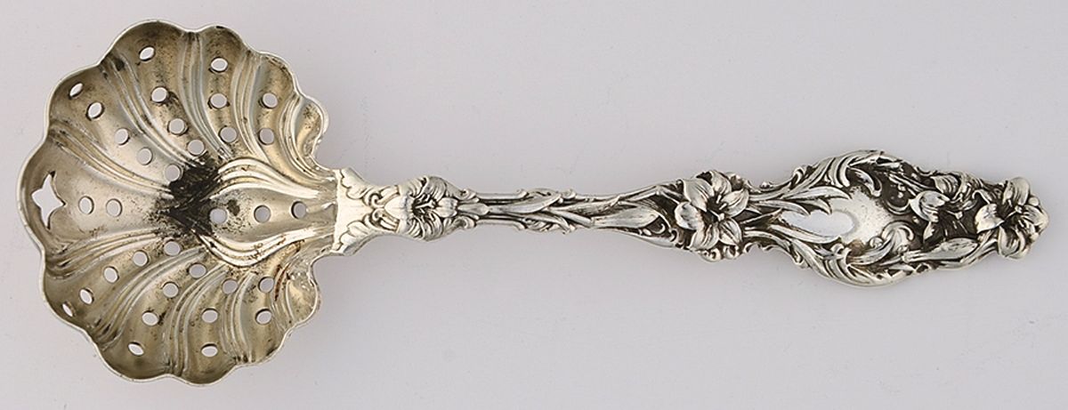 Lily (Sterling, 1902, Lion-Pat.1902) Large Sugar Sifter by Whiting Manf Co-1