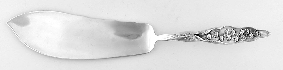 Lily of The Valley (Sterling, 1885, No Monograms) Small Solid Fish Serving Knife by Whiting Manf Co-1