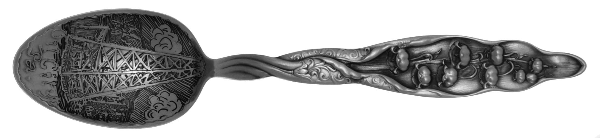 Lily of The Valley (Sterling, 1885, No Monograms) Souvenir Spoon (Teaspoon) by Whiting Manf Co-1