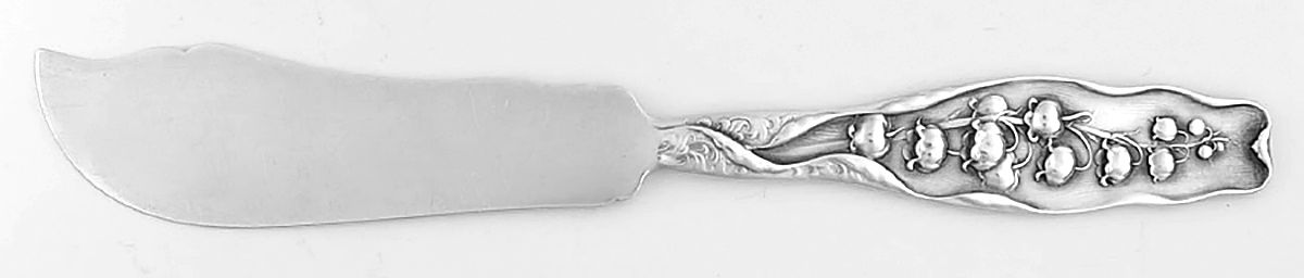 Lily of The Valley (Sterling, 1885, No Monograms) Individual Solid Fish Knife by Whiting Manf Co-1