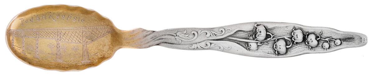 Lily of The Valley (Sterling, 1885, No Monograms) Souvenir Spoon (Egg) by Whiting Manf Co-1