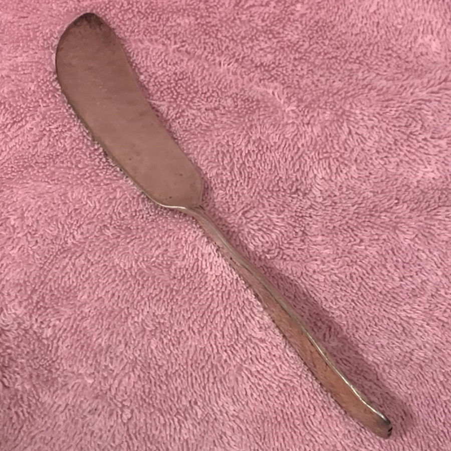 Lily of The Valley (Sterling, 1885, No Monograms) Flat Twisted Handle Master Butter Knife by Whiting Manf Co-1