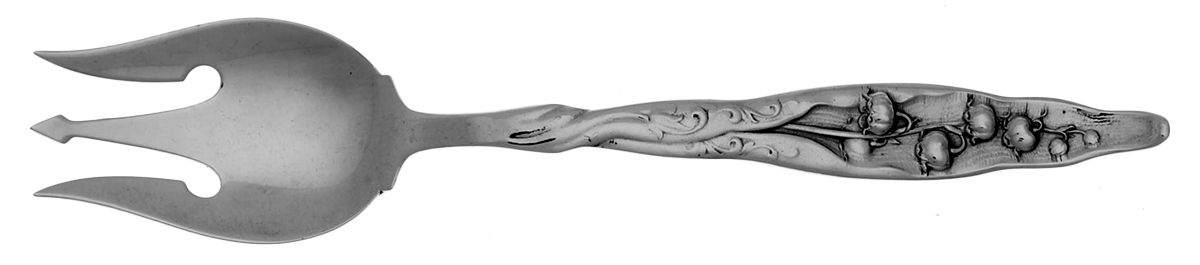 Lily of The Valley (Sterling, 1885, No Monograms) Large Individual Terrapin Fork by Whiting Manf Co-1
