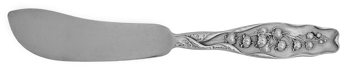Lily of The Valley (Sterling, 1885, No Monograms) Individual Solid Fish Knife by Whiting Manf Co-1