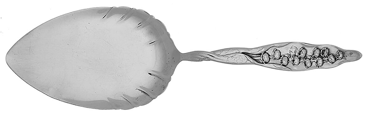 Lily of The Valley (Sterling, 1885, No Monograms) Large Solid Pie Knife by Whiting Manf Co-1