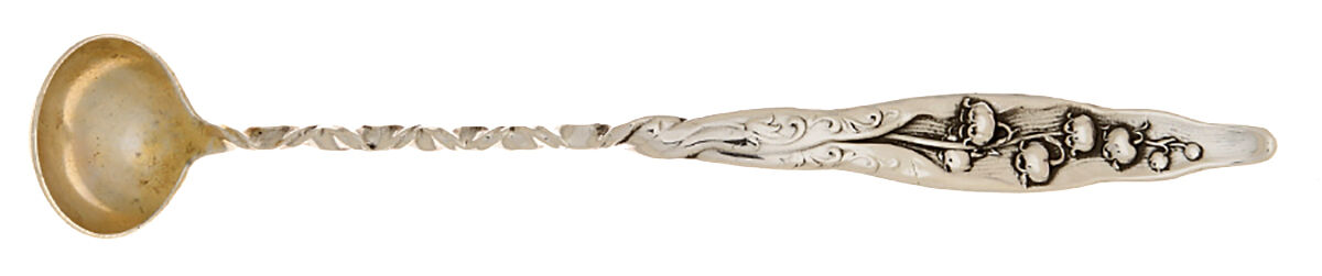 Lily of The Valley (Sterling, 1885, No Monograms) Mustard Spoon with Twisted Handle by Whiting Manf Co-1
