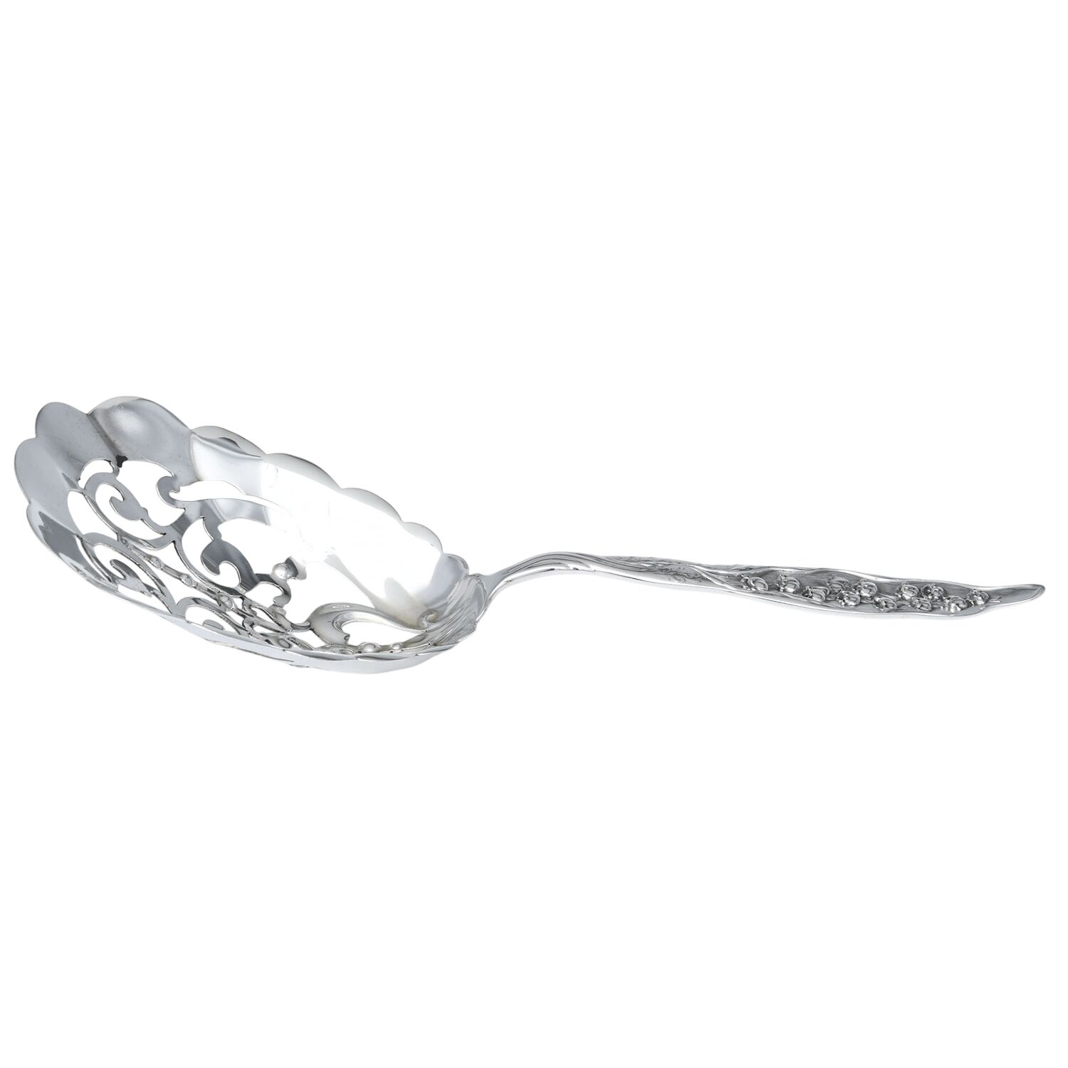 Lily of The Valley (Sterling, 1885, No Monograms) Pierced Saratoga Chips Server by Whiting Manf Co-2
