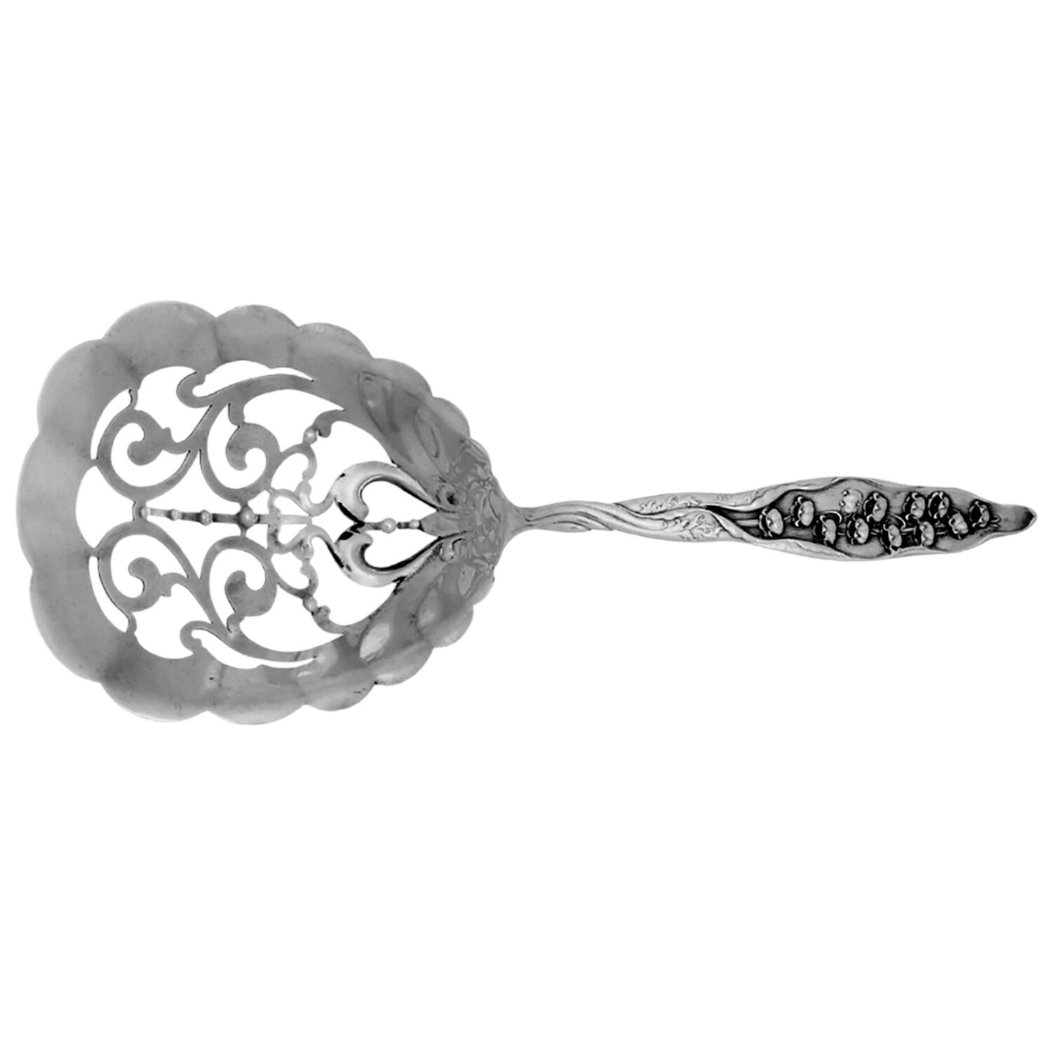 Lily of The Valley (Sterling, 1885, No Monograms) Pierced Saratoga Chips Server by Whiting Manf Co-1