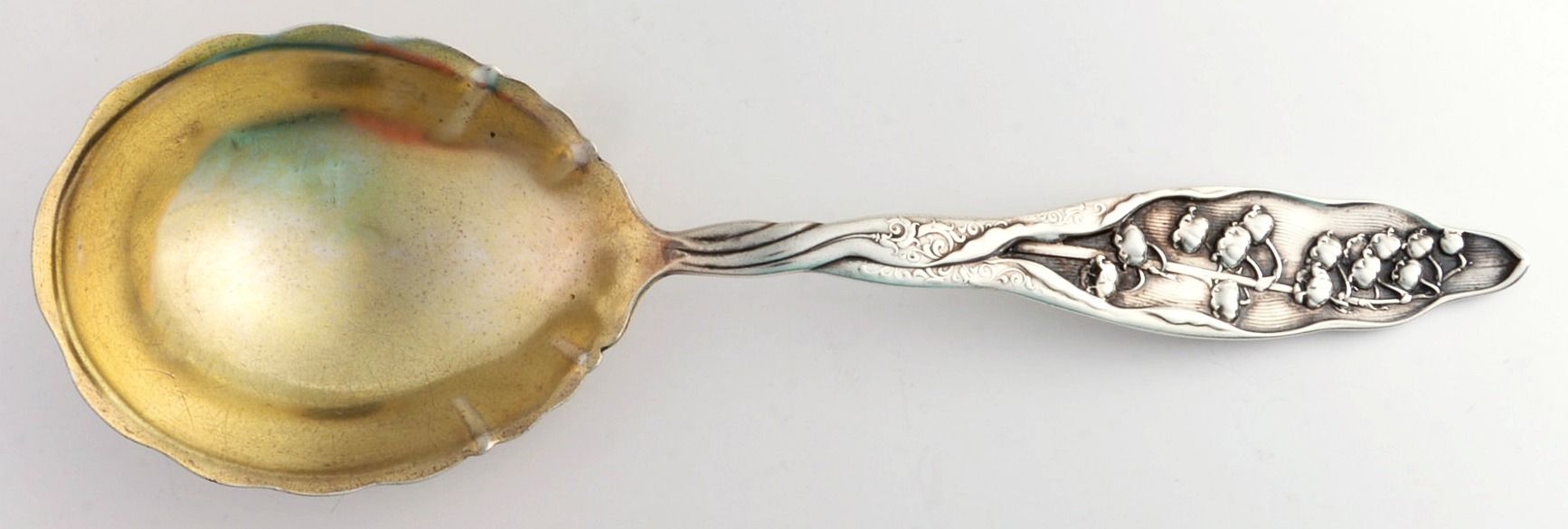 Lily of The Valley (Sterling, 1885, No Monograms) Small Solid Berry/Casserole Spoon by Whiting Manf Co-1