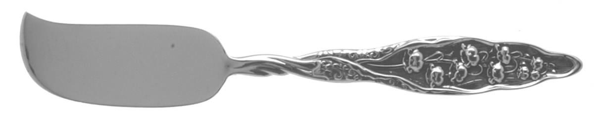 Lily of The Valley (Sterling, 1885, No Monograms) Butter Spreader Flat Handle Small Old Style by Whiting Manf Co-1