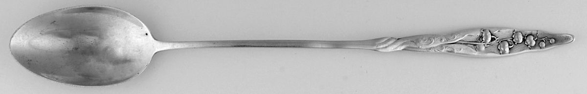 Lily of The Valley (Sterling, 1885, No Monograms) Iced Tea Spoon by Whiting Manf Co-1