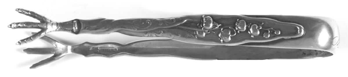 Lily of The Valley (Sterling, 1885, No Monograms) Small Sugar Tongs by Whiting Manf Co-1