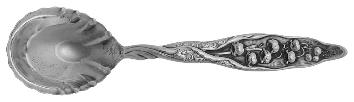 Lily of The Valley (Sterling, 1885, No Monograms) Large Jelly Spoon by Whiting Manf Co-1
