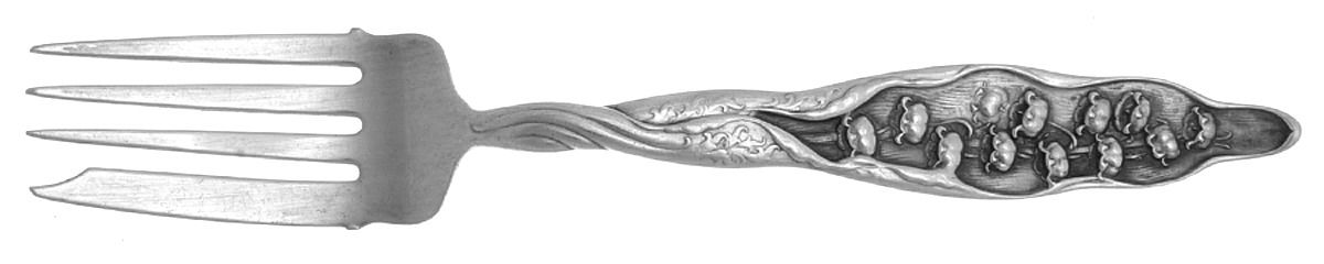 Lily of The Valley (Sterling, 1885, No Monograms) Large Individual Solid Fish/Salad Fork by Whiting Manf Co-1