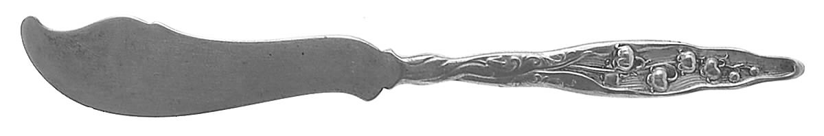 Lily of The Valley (Sterling, 1885, No Monograms) Large Flat Handle Butter Spreader by Whiting Manf Co-1