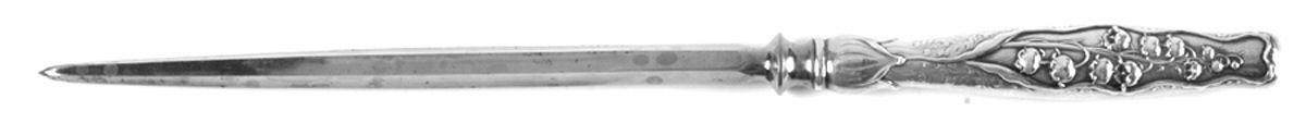 Lily of The Valley (Sterling, 1885, No Monograms) Large Roast Steel Rod Knife Sharpener by Whiting Manf Co-1