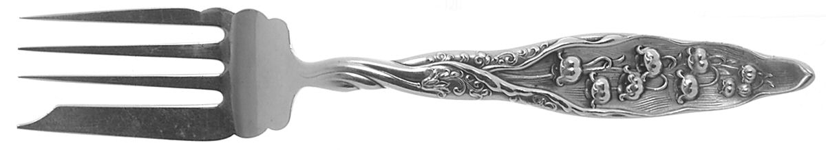 Lily of The Valley (Sterling, 1885, No Monograms) Individual Salad Fork by Whiting Manf Co-1