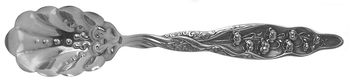 Lily of The Valley (Sterling, 1885, No Monograms) Small Sugar Shell Spoon by Whiting Manf Co-1