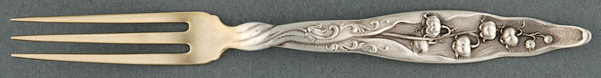 Lily of The Valley (Sterling, 1885, No Monograms) Strawberry Fork by Whiting Manf Co-1