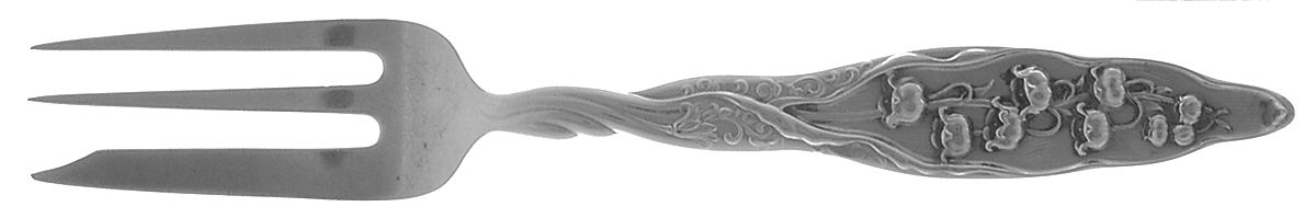 Lily of The Valley (Sterling, 1885, No Monograms) 3-Tine Salad Fork by Whiting Manf Co-1