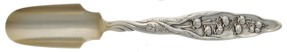 Lily of The Valley (Sterling, 1885, No Monograms) Solid Cheese Scoop by Whiting Manf Co-1