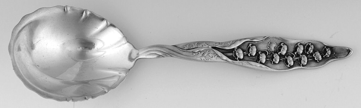 Lily of The Valley (Sterling, 1885, No Monograms) Spoon-Preserve by Whiting Manf Co-1