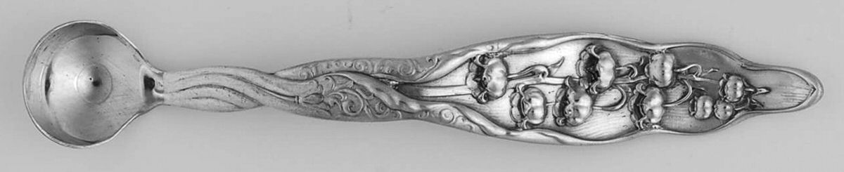 Lily of The Valley (Sterling, 1885, No Monograms) Mustard Spoon CM by Whiting Manf Co-1