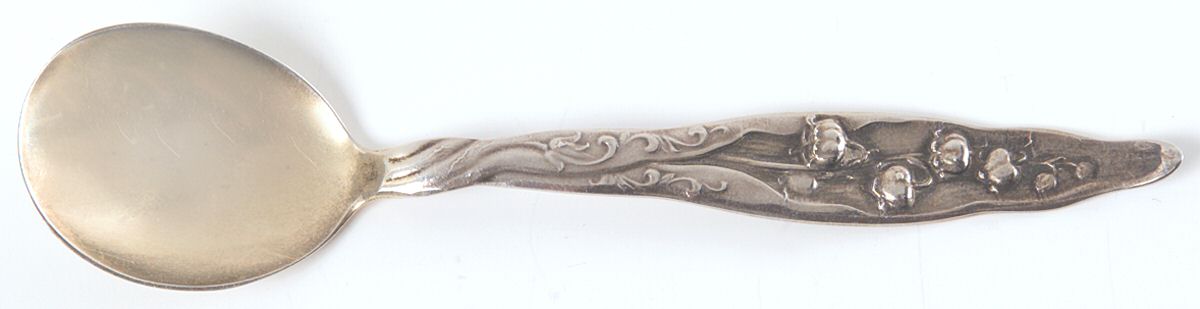 Lily of The Valley (Sterling, 1885, No Monograms) Small Short Handle Chocolate Spoon by Whiting Manf Co-1