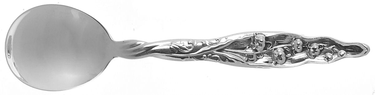 Lily of The Valley (Sterling, 1885, No Monograms) Small Short Handle Chocolate Spoon by Whiting Manf Co-1