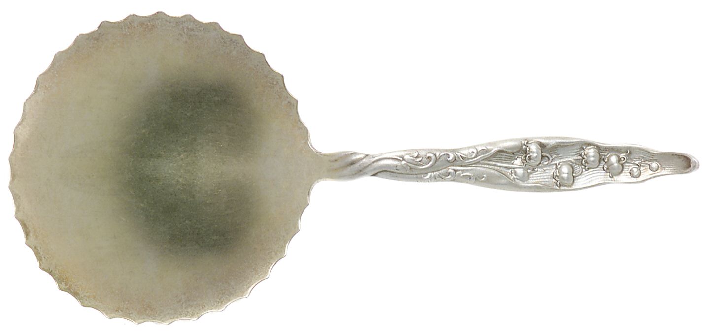 Lily of The Valley (Sterling, 1885, No Monograms) Solid Bon Bon Spoon by Whiting Manf Co-1