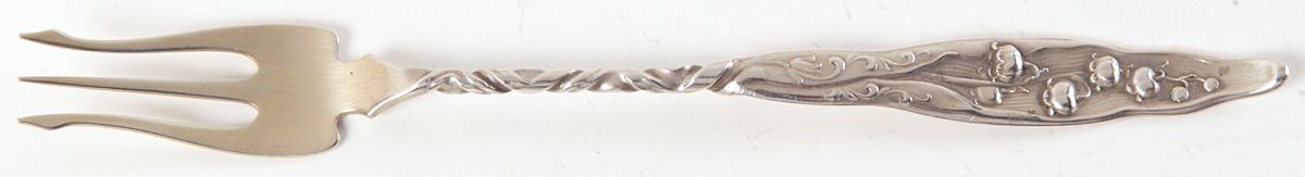 Lily of The Valley (Sterling, 1885, No Monograms) Oyster Fork-Twist Handle by Whiting Manf Co-1