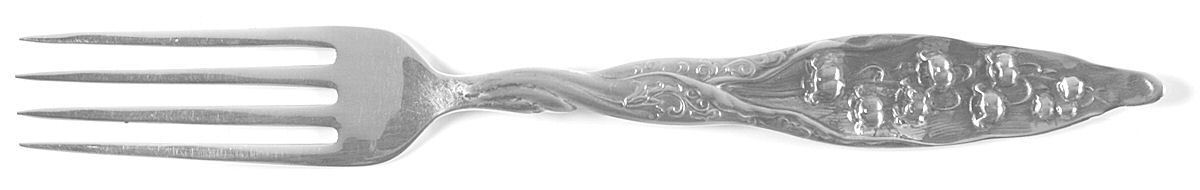 Lily of The Valley (Sterling, 1885, No Monograms) Solid Youth Tea Fork by Whiting Manf Co-1