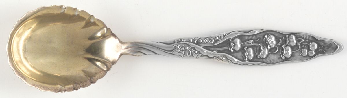 Lily of The Valley (Sterling, 1885, No Monograms) Large Jelly Spoon by Whiting Manf Co-1