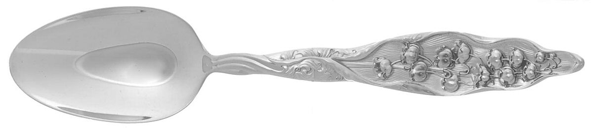 Lily of The Valley (Sterling, 1885, No Monograms) Dessert/Oval Soup Spoon by Whiting Manf Co-1