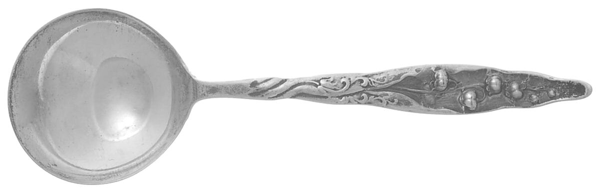 Lily of The Valley (Sterling, 1885, No Monograms) Round Bowl Soup Spoon (Bouillon) by Whiting Manf Co-1