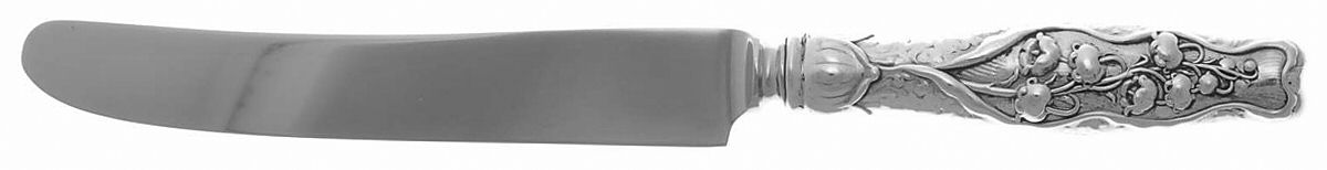 Lily of The Valley (Sterling, 1885, No Monograms) Old French Hollow Knife with Bolster by Whiting Manf Co-1