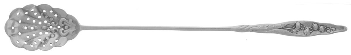 Lily of The Valley (Sterling, 1885, No Monograms) Pierced Bowl Long Handle Olive Spoon by Whiting Manf Co-1