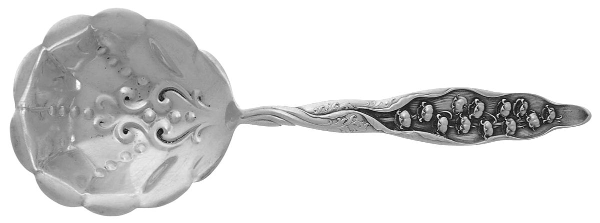 Lily of The Valley (Sterling, 1885, No Monograms) Preserve Spoon by Whiting Manf Co-1