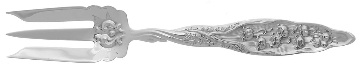 Lily of The Valley (Sterling, 1885, No Monograms) Individual Pie Fork by Whiting Manf Co-1