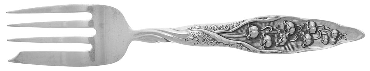 Lily of The Valley (Sterling, 1885, No Monograms) New Style Salad Fork by Whiting Manf Co-1