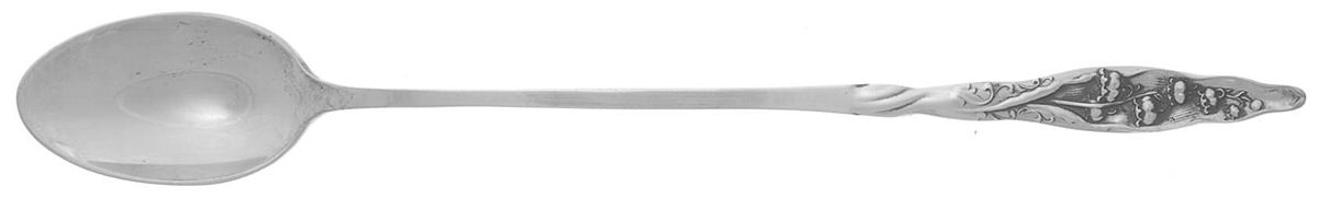 Lily of The Valley (Sterling, 1885, No Monograms) Extra Long Handle Iced Tea Spoon by Whiting Manf Co-1