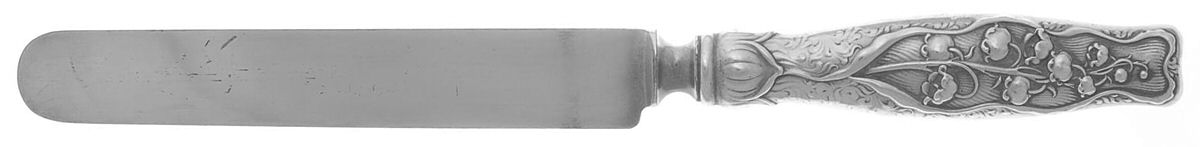 Lily of The Valley (Sterling, 1885, No Monograms) Blunt Hollow Table Knife with Bolster by Whiting Manf Co-1