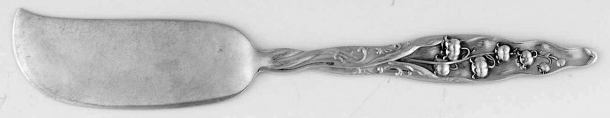 Lily of The Valley (Sterling, 1885, No Monograms) Small Flat Handled Butter Spreader by Whiting Manf Co-1