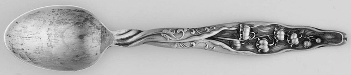 Lily of The Valley (Sterling, 1885, No Monograms) Demitasse Spoon by Whiting Manf Co-1