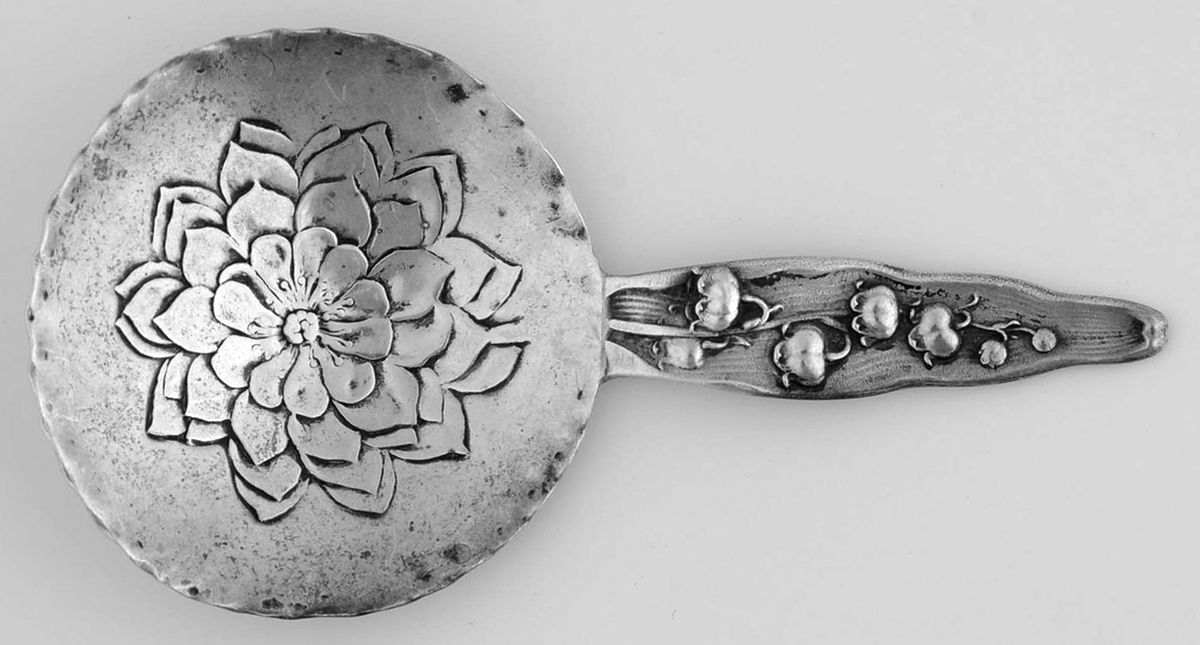 Lily of The Valley (Sterling, 1885, No Monograms) Tea Caddy Spoon by Whiting Manf Co-1