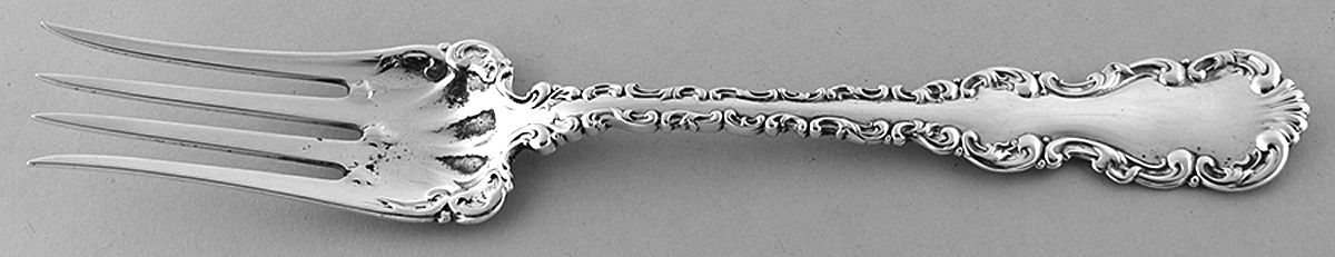 Louis XV (Sterling, 1891) Large Individual Solid Fish/Salad Fork by Whiting Manf Co-1