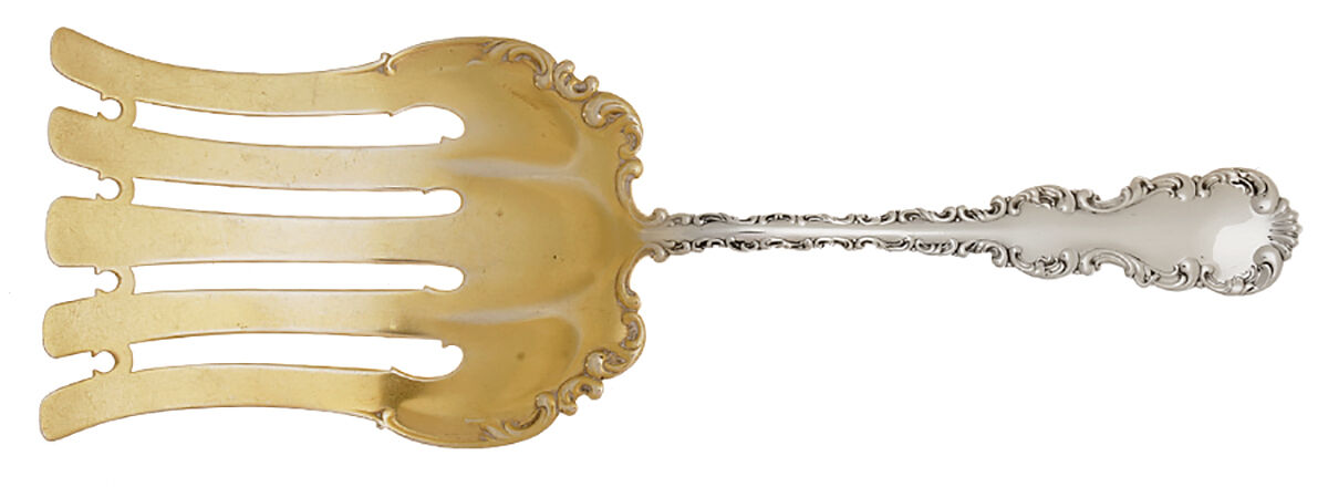 Louis XV (Sterling, 1891) Oversize Solid Asparagus Server by Whiting Manf Co-1