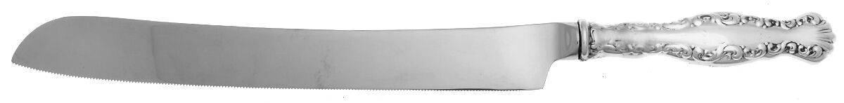 Louis XV (Sterling, 1891) Wedding Cake Knife with Stainless Blade HC by Whiting Manf Co-1