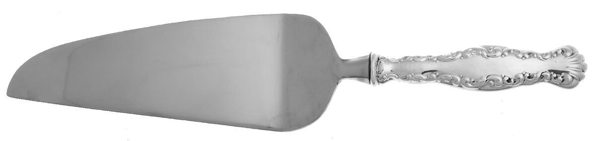 Louis XV (Sterling, 1891) Pie and Cake Server with Stainless Blade HC by Whiting Manf Co-1